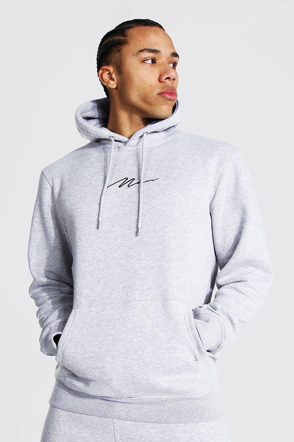 Boohooman grey online hoodie